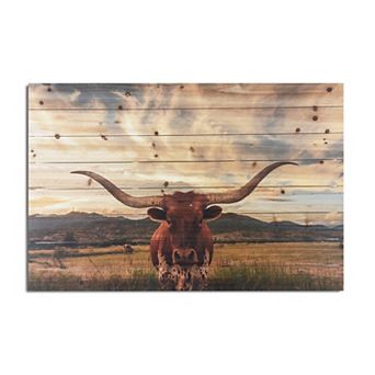Gallery 57 Longhorn Wood Wall Art