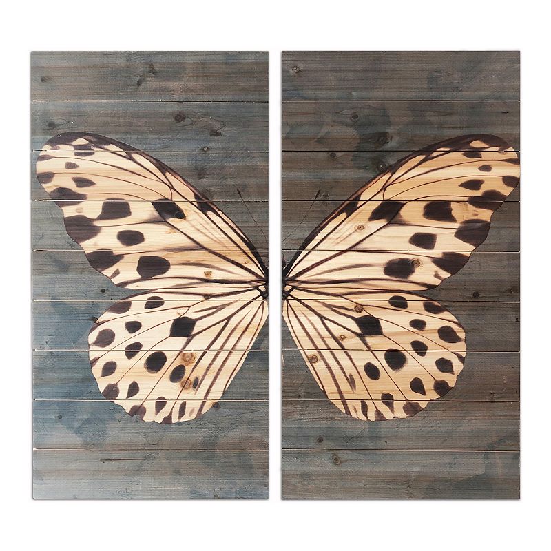 46768088 Gallery 57 Butterfly Wood Wall Art 2-piece Set, Bl sku 46768088