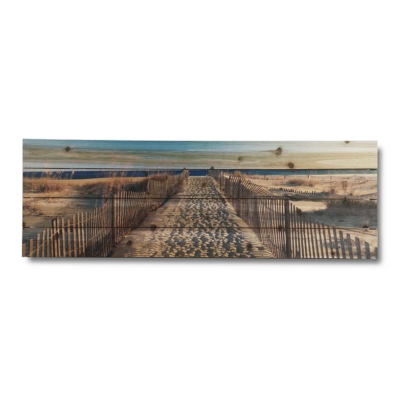 Gallery 57 Walk to the Beach Wood Wall Art, Multicolor, 12X36