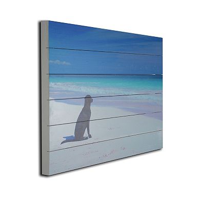 Gallery 57 Dog on Beach Wood Wall Art