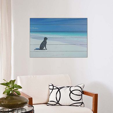 Gallery 57 Dog on Beach Wood Wall Art