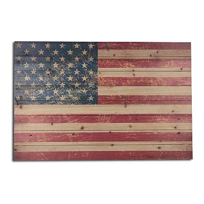 Handmade outlet Wooden American Flag, Wall Decor (Traditional)