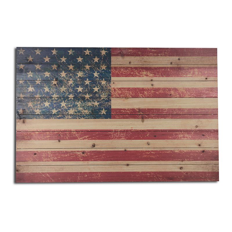 Gallery 57 American Flag Wood Wall Art, Multicolor, 18X26