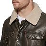 Men's Levi's Classic Faux-Leather Trucker Jacket With Detachable Sherpa Collar