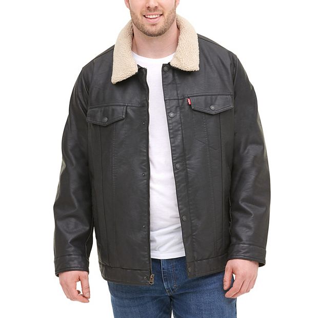 Levi's Men's Shearling Jacket with Pockets - Metallic - Casual Jackets