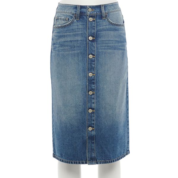 Juniors' SO® Button Front Midi Skirt