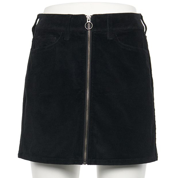 Juniors SO Zip Front Skirt