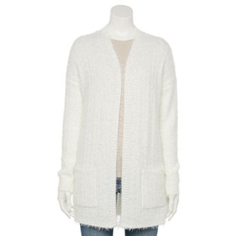 Juniors' SO® Ribbed Eyelash Cardigan