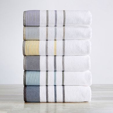 Madelinen 6-Pack Decorative Stripe Cotton Towel Set