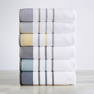 Madelinen® 6-Piece Cotton Striped Towel Set