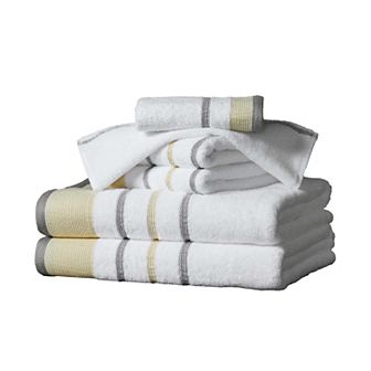 Madelinen® 6-Pack Decorative Stripe Cotton Towel Set