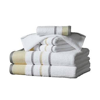Madelinen® 6-Pack Decorative Stripe Cotton Towel Set