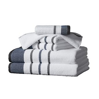 Madelinen® 6-Pack Decorative Stripe Cotton Towel Set