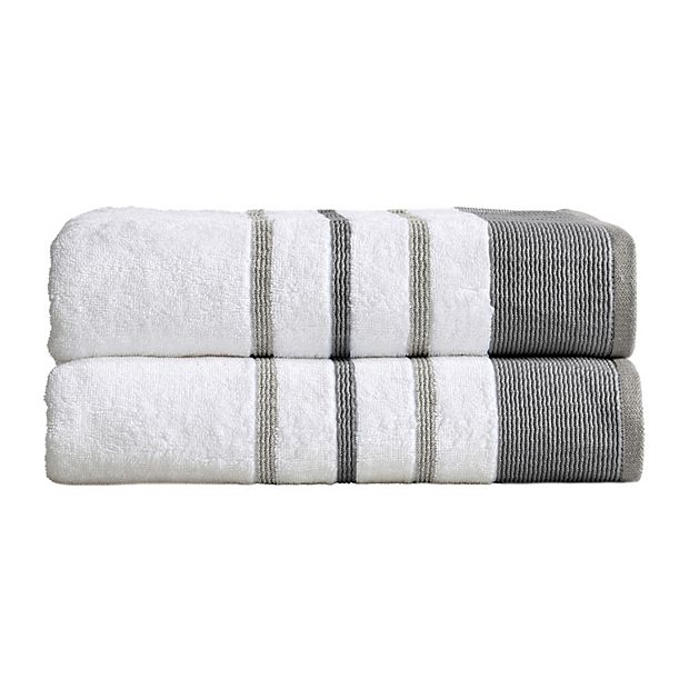 Stripe Cotton Bath Towel Set of 2