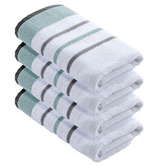 Madelinen® 4-pack Decoratice Stripe Cotton Hand Towel Set