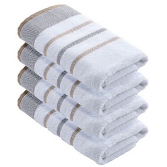 Madelinen® 4-pack Decoratice Stripe Cotton Hand Towel Set