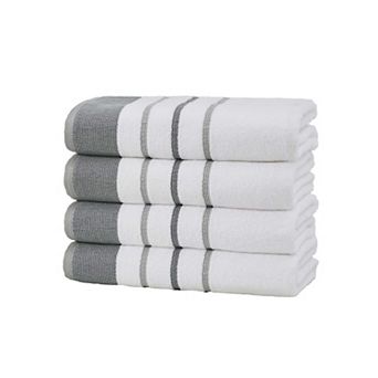 Madelinen® 4-pack Decoratice Stripe Cotton Hand Towel Set