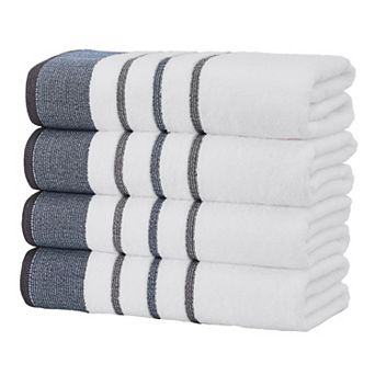 Madelinen® 4-pack Decoratice Stripe Cotton Hand Towel Set
