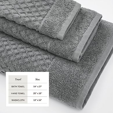 Madelinen 6-pack Cotton Diamond Texture Towel Set