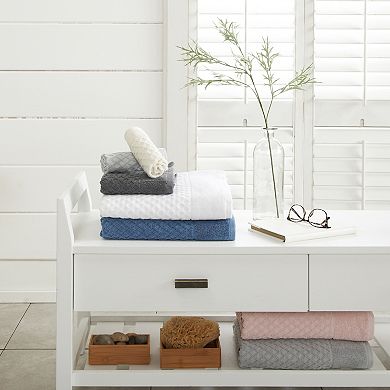Madelinen 6-pack Cotton Diamond Texture Towel Set