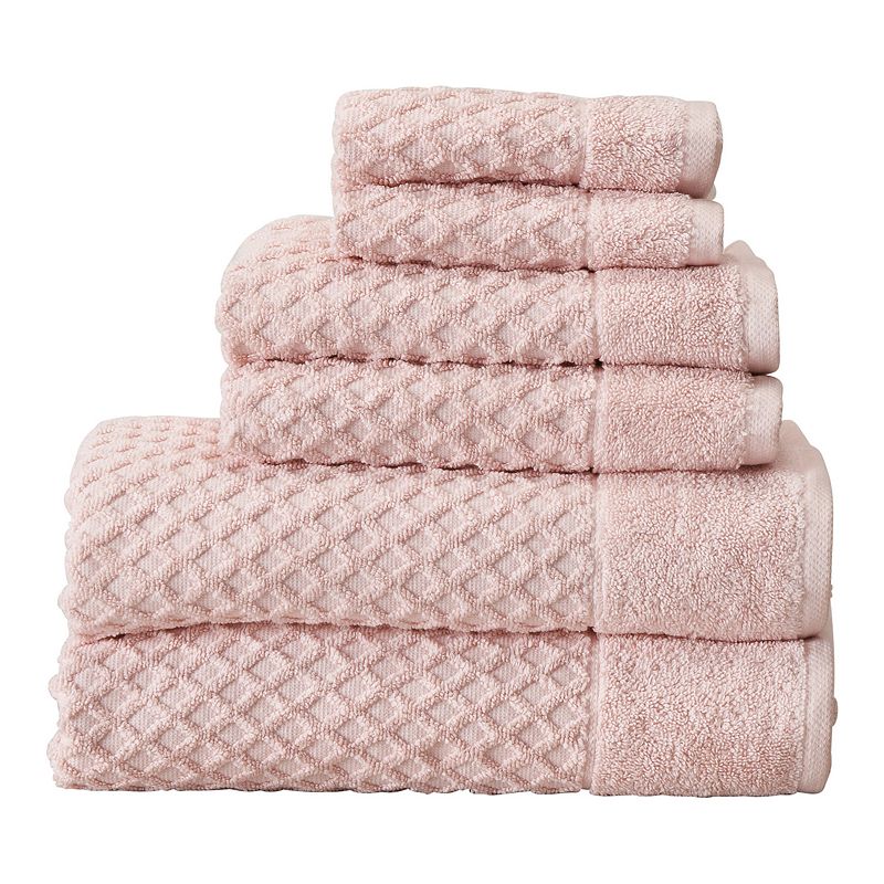 Great Bay Home Grayson Textured 6-piece Towel Set, Pink, 6 Pc Set