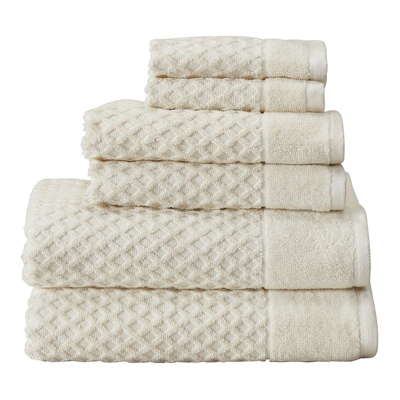 Great Bay Home Grayson Textured 6-piece Towel Set, White, 6 Pc Set