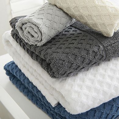 Madelinen 4-pack Cotton Diamond Texture Bath Towel Set