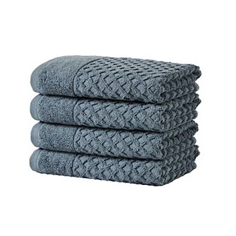 Madelinen® 4-pack Cotton Diamond Texture Bath Towel Set