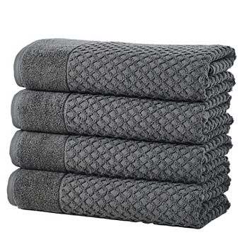 Madelinen® 4-pack Cotton Diamond Texture Bath Towel Set