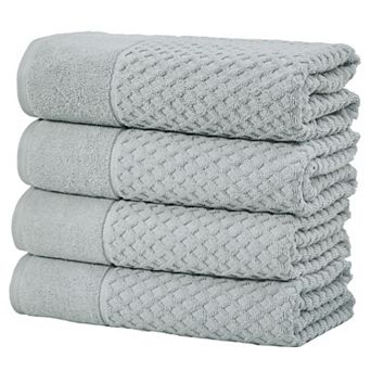 Madelinen® 4-pack Cotton Diamond Texture Bath Towel Set
