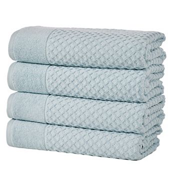 Madelinen® 4-pack Cotton Diamond Texture Bath Towel Set