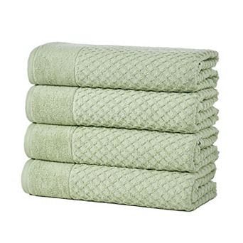 Madelinen® 4-pack Cotton Diamond Texture Bath Towel Set