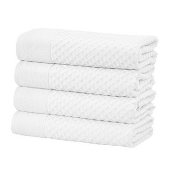Madelinen® 4-pack Cotton Diamond Texture Bath Towel Set