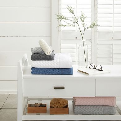 Madelinen 6-pack Cotton Diamond Texture Hand Towel Set
