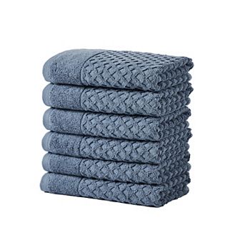 Madelinen® 6-pack Cotton Diamond Texture Hand Towel Set