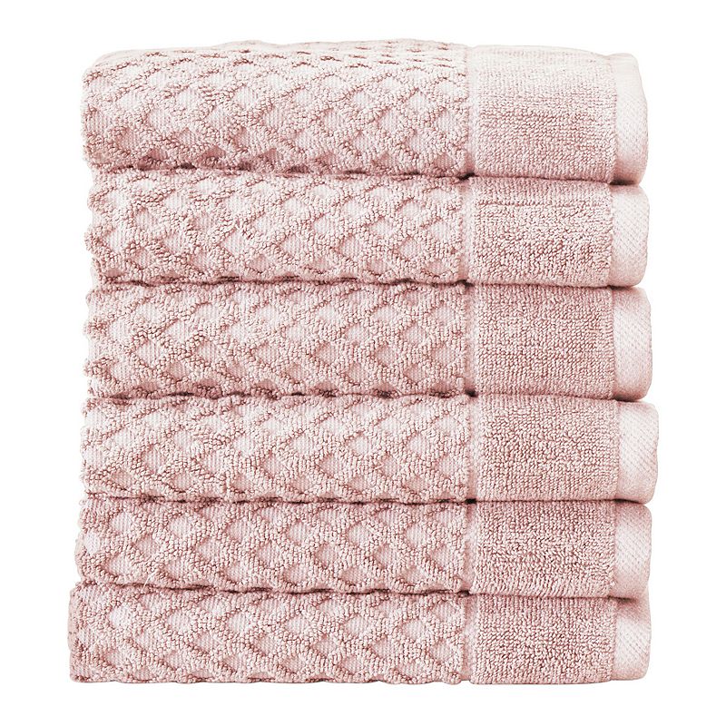 Great Bay Home Grayson 6-piece Hand Towel Set, Pink, 6 Pc Set