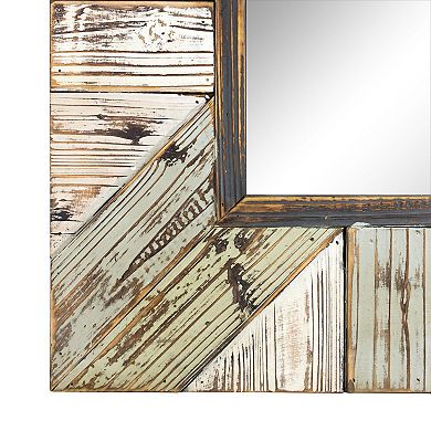 American Art Décor Rustic Wood Plank Farmhouse Rectangle Mirror