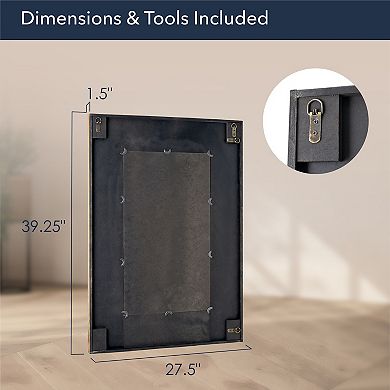 American Art Décor Rustic Wood Plank Farmhouse Rectangle Mirror