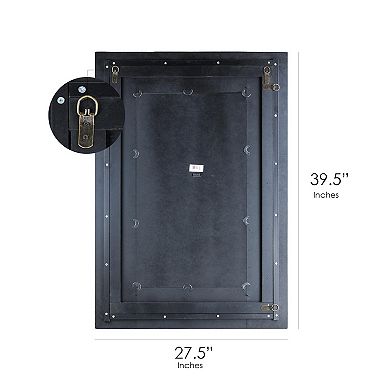 American Art Décor Rustic Wood Plank Farmhouse Rectangle Mirror