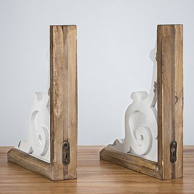 American Art Décor Two-Tones Wood Corbel Shelf Brackets S2