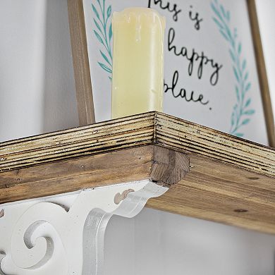 American Art Décor Two-Tones Wood Corbel Shelf Brackets S2