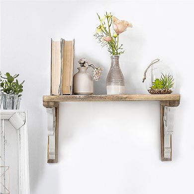 American Art Décor Two-Tones Wood Corbel Shelf Brackets S2