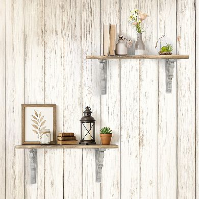 American Art Décor Grey Wood Corbel Brackets S2