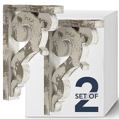 American Art Décor Grey Wood Corbel Brackets S2