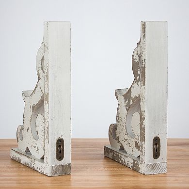 American Art Décor Grey Wood Corbel Brackets S2