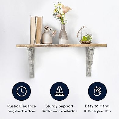 American Art Décor Grey Wood Corbel Brackets S2