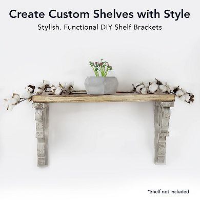American Art Décor Grey Wood Corbel Brackets S2