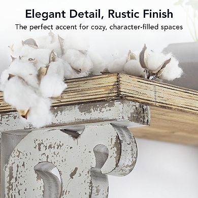 American Art Décor Grey Wood Corbel Brackets S2