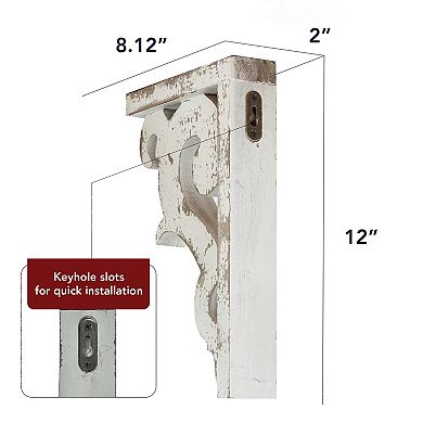 American Art Décor Grey Wood Corbel Brackets S2