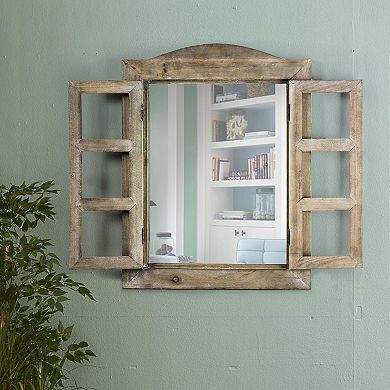 American Art Décor Rustic Window Shutter Wall Mirror